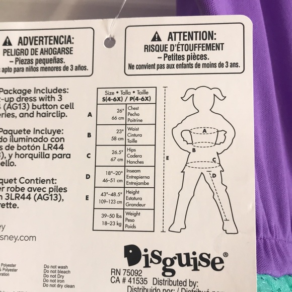 NWT Girl’s Disney Light-Up Ariel Costume - Picture 14 of 14